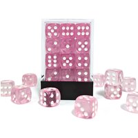 36PCS Clear Pink Transparent 6-Sided 12MM Dice White Dot D6 Dice with Case for Tabletop Board Game,Casino Drinking Game Dice D6