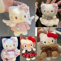 # Sanrio Hello Kitty Peripheral Doll Keychain Cute Fashion Sunglasses Kt Cat Keyring Backpack Plush Toy key chain Birthday Gifts