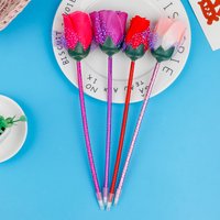10Pcs Rose Ballpoint Pen Creative Flower Pens Flowers Roses Funny Writing Cute Stationery Items Cloth Plastic Floral Gift