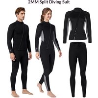 Men's Women's Wetsuits 2mm SCR Neoprene Pant Top Wetsuit One-Piece Long Sleeve Wet Suit for Scuba Diving Snorkeling Surfing