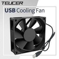 Teucer 8/12/14cm 5V USB Exhaust Cooling Fan with Metal Mesh Foot Mat for Router TV Set-top Box Cooling