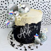 Disco Ball Cake Topper Dancing Queen Cake Topper 80s Cake Decorations Silver Cake Balls Silver Cake Decorations Disco Ball Cake