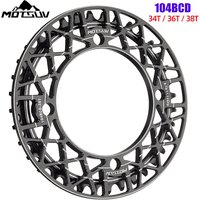 MOTSUV 104BCD mountain bike chainring ,integrated single disc guard CNC aluminum alloy 3438T sprocket Bicycle Crank