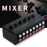 Mini Stereo 6-Kanal Passivmischer CX600 Mehrkanal-Audiomischer Professionell für Live- und Studioeinsatz Mini-Mischpult