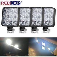 Barre lumineuse à 16 Led, 48W, 12/24V, lampe de travail pour voiture, tracteur, bateau, camion, 4x4, SUV, ATV