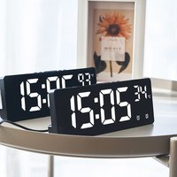 LED Digital Alarm Clock Bedside Clock With Temperature Calendar Electronic Table Date Display With Large Screen Home Decor