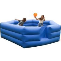 15FT Gaga Ball Pit with Air Blower 3-Layer Fence and 3.5ft high Inflatable Gagaball Court for Party Indoor Outdoor Activity