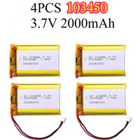 4PCS Polymer Lithium Battery 3.7V 1000mAh/1500mAh/2000mAh/2500mAh/3000mAh for PS4 Game Controller Walkie-talkie GPS Navigator