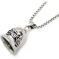 Fashion Charm Men\'s New Alloy Polished Bell Motorcycle Necklace Pendant Locomotive Pendant Jewelry Gift