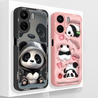 For Xiaomi Redmi 13C 4G Case Cute Panda Soft Smooth Liquid Silicone Anti Drop Back Cover For Redmi 13 C Redmi13C Phone Protector