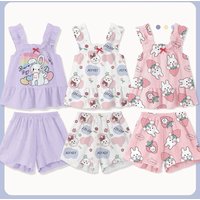 1Set Summer Baby Girl Cute Cartoon Clothe Children Sleeveless Vest+Short Toddler Clothing Infant Fashion Kid Tank Top Costume