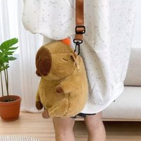 Shoulder Bag Capybara Plush Backpack Animals Students School Bag Large Capacity Couple Cartoon Knapsack Bags Cute Doll Tote Bag