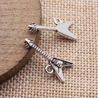 40pcs 25x10x5.8mm(0.98x0.39x0.23inch) Antique Silver Color Guitar Charms Pendants DIY Jewelry Making Accessories