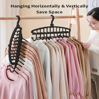 Multi-Layer Space Saving Hangers 11 Holes Clothes Organizer Plastic Non-Slip Closet Hanger Horizontal Vertical Use