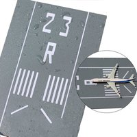 Mini Simulation Passenger Aircraft Model Runway Platform Civil Flight Takeoff And Landing Background Sand Table Toy 15x10cm