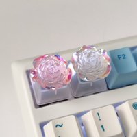 DIY Translucent Rose Game Keycap Office Gaming Accessory Mechanical Keyboard Key Caps Replacement Cherry Profile Cross Axis