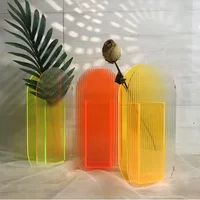 Acrylic Flower Vase Colorful Modern Contemporary Design Floral Container Decoration For Home Office