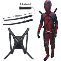 Deadpool Telescopic Sword Set Movie Superhero Child Costume Halloween Cosplay Costumes deadpools Jumpsuit Bodysuit