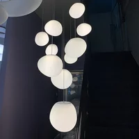 LED Pebble Glass Chandelier Nordic Long Ceiling Light Home Decoration for Living Room Staircase Villa Kitchen Indoor Lighting