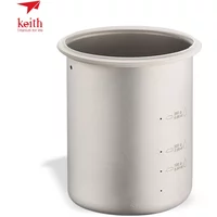 Keith Ti6300 Outdoor Camping Multifunctional Rice Cooker Travel Picnic Cooking Pot Pure Titanium Cookware Set
