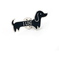Animal Dog Brooch I LIKE Dachshund Dog Lapel Pin Cute Women Men Bag Pins Accessories Metal Colar Gift