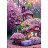 Garten rosa Hütte Landschaft Kreuz stich 11ct 9ct DIY Stickerei Kit Wohnzimmer dekorative Malerei gedruckt Handarbeit Pack Set