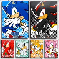 Anime S-Sonic H-HedgehogES Poster Stickers HD Waterproof Painting Wall Art for Bedroom Living Room Home Decor Decoration Gift