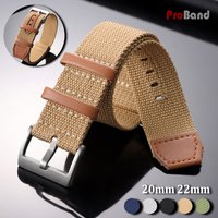 Green Black Blue Brown Grey 20mm 22mm Nylon Leather Strap for Women Men Sport Watch Band Soft Bracelet for Hamilton Khaki Field