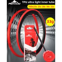 AliExpress MOTSUV 2PC Road Bike Inner Tube 700C 23C 25C 28C 30C 32C TPU Bicycle Inner Tire Presta Valve 45/65mm 85mm Super Light 33g Cycling Parts