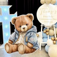 Teddy Bears Cutouts Party Decoration Jacket Bear Cardboard Cutout Birthday Baby Shower Anniversary Party Backdrop Photo Props