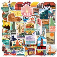 50/100PCS Travel City Landscape Graffiti Stickers Luggage Trolley Scooter Notebook Waterproof Stationery Stickers
