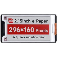 Waveshare 2.15inch E-Paper Display (B), E-Ink Display, 296x160, Red/Black/White, SPI Interface