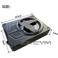 10" Upgrade Slim Audio Subwoofer Car Seat Built-in Amplifier for Car/Truck With Blue Light Eagle Logo Car Subwoofer