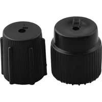 2pcs Replacement Dust Covers Car AC Valve Cap Kit With High 16mm And Low 13mm Charging Port AC System -Caps Accessories