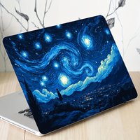 Vincent van Gogh Starry Night Laptop Skin Sticker, Scratch Resistant PVC Pin, HP Compatible, For Apple, For Dell, For Lenovo,