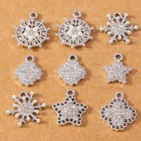 10 pcs Chic Rhinestone Star Snowflake Charms Pendants for DIY Earrings Necklace Bracelet Jewelry Making Accessories Supplies