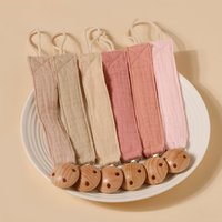 1PcsDouble Schicht Reine Baumwolle Crepe Tuch Nippel Hängen Seil Gedruckt Baumwolle Baby Schnuller Kette Neugeborenen Buche Schnuller Clip Geschenk