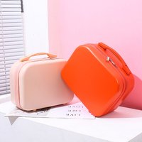 Travel Cosmetic Bag Handheld Luggage 14 Inch Gift Box Packaging Small Suitcase Women Storage Pouch PU Pure Color Spring