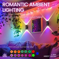 2pcs LED motion sensor night light USB rechargeable magnetic installation wall light RGB multi-colorstaircase light indoor light