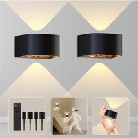 2X Smart Motion Sensor Wireless Wall Lamp, LED up and down illuminated Night Light 3 Soft Light for Bedroom Living Room Corridor