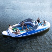 400cm Inflatable PVC Thickened Inflatable 6 Person Island Floating Bed Inflatable Yacht Floating Boat For Water Sports