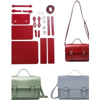 DIY Bag Satchel Making Kit Cambridge Messenger Handbag Shoulder Bag Hand-stitched PU Leather Material Crossbody Self-made Set