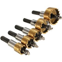 Foret HSS revêtu de titane, jeu de scies cloche, acier inoxydable, alliage métallique, coupe 16 18.5 20 25 30mm pour le travail du bois, 5 pièces