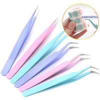 1/2Pcs Macarons Color Stainless Steel Tweezers Straight&Curved Pointed Tweezers for DIY Nail Sticker/Rhinestone Jewelry Nail Too