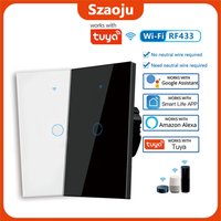 1/2/3/4 Gang US Touch Switch Smart Wifi Light Switch No Neutral Wire Required Smart Home 100-240V Works with Alexa Hey Google