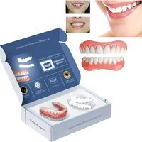 1Set Temporary Teeth Veneers Cosmetic Teeth Veneers Set Upper & Lower Cosmetic Dentures Dental Braces for Oral Beauty