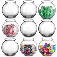 16 oz Plastic Fish Bowl 4 Inch Heavy Duty Plastic Ivy Bowls, for Candy, Centerpieces and Party Decoration Supplies, BPA-Free