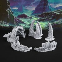 Sci-Fi Alien Wasteland Miniature Terrain Set, Zerg Nest Scene Building Additions for Tabletop RPG Role Playing Games