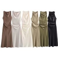 Satin Long Dresses for Women 2026 Summer Slip Midi Dress Woman Sexy Evening Party Dress Sleeveless Female Elegant Dresses