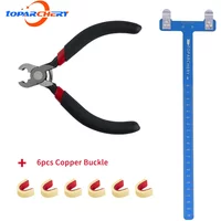 Toparchery 6pcs Archery Anti-Slip Copper Buckle Bow String Nock Point Plier T Shape Ruler Shooting Nock Set Hunting Accessories